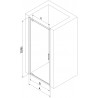 Mexen Exo-BR porte de douche pivotante 95 cm, transparent, noir - 8181-095-000-70-00