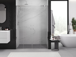 Mexen Exo portes de douche doubles coulissantes 140 cm, transparent, chrome - 8152-140-000-01-00