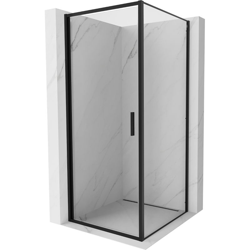 Mexen Exo cabine de douche pivotante 70 x 70 cm, transparente, noire - 817-070-070-70-00