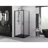 Mexen Exo-B cabine de douche pivotante 80 x 80 cm, transparent, noir - 817-080-080-70-00