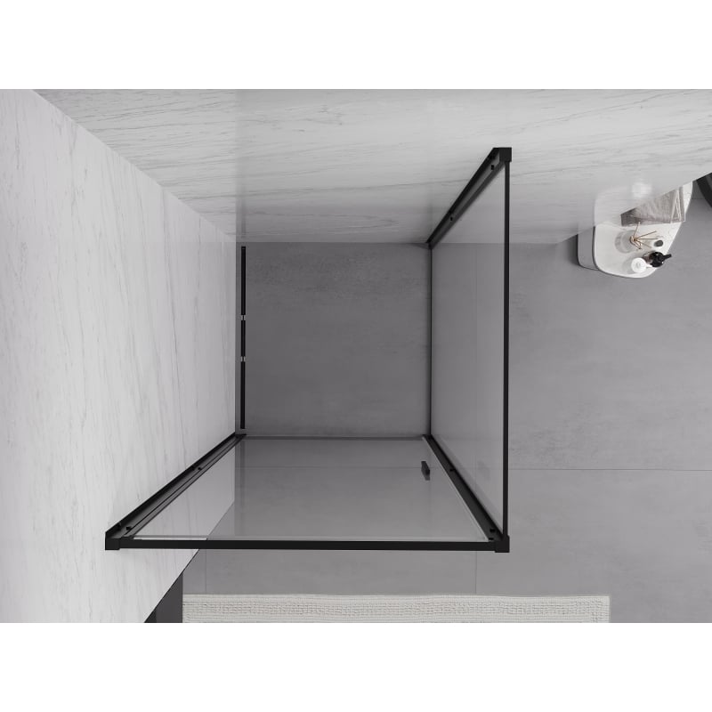 Mexen Exo cabine de douche battante 80 x 80 cm, transparent, noir - 817-080-080-70-00