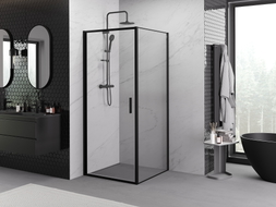 Mexen Exo-B cabine de douche pivotante 85 x 85 cm, transparent, noir - 817-085-085-70-00