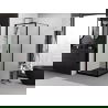 Mexen Exo cabine de douche pivotante 100 x 100 cm, transparent, noir - 817-100-100-70-00