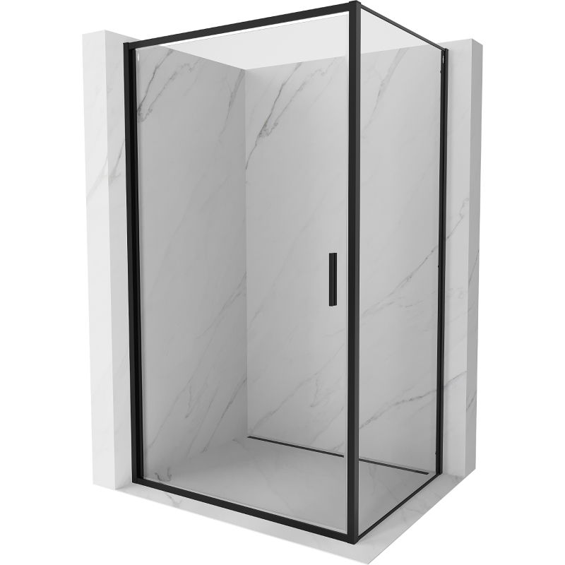Cabine de douche pivotante Mexen Exo 85 x 70 cm, transparente, noire - 817-085-070-70-00