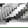 Mexen Exo cabine de douche pivotante 85 x 80 cm, transparent, noir - 817-085-080-70-00