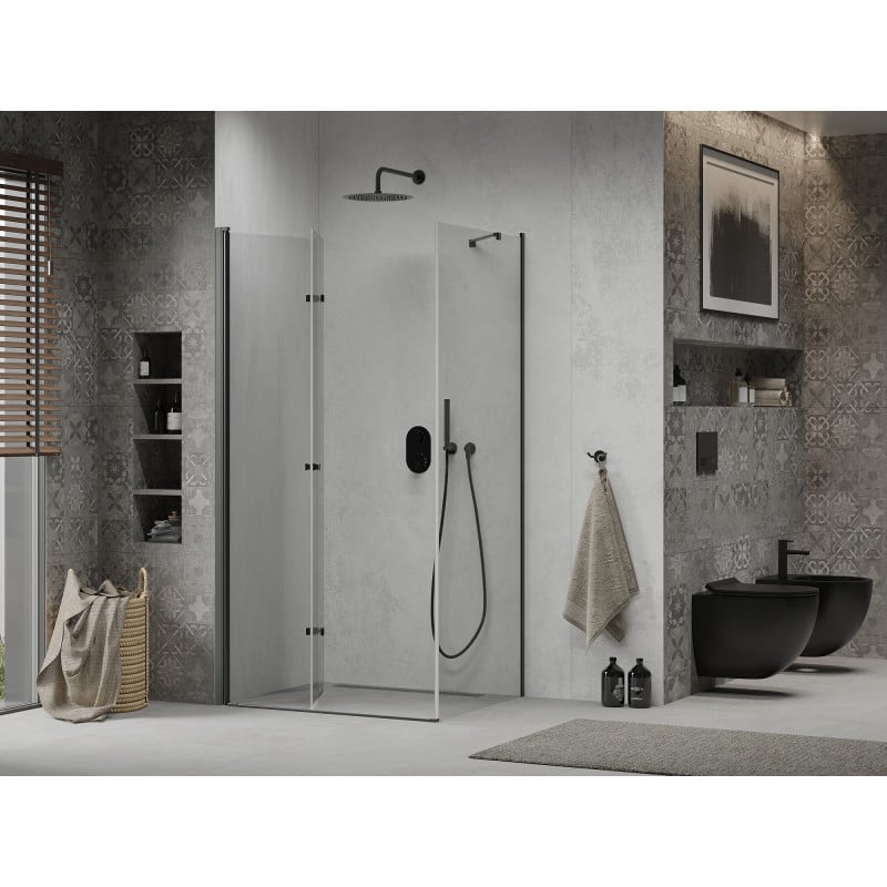 Mexen Lima cabine de douche pliable 90 x 120 cm, transparent, noir - 856-090-120-70-00