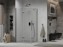 Cabine de douche pliante Mexen Lima 90 x 120 cm, transparente, noire - 856-090-120-70-00
