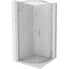 Mexen Exo-S Duo cabine de douche arrondie coulissante 80 x 80 cm, transparent, chromé - 8132-080-080-01-00