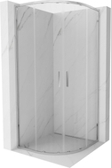 Mexen Exo-S Duo cabine de douche arrondie coulissante 80 x 80 cm, transparent, chromé - 8132-080-080-01-00
