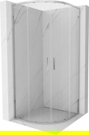Mexen Exo cabine de douche arrondie coulissante 100 x 100 cm, transparent, chrome - 8132-100-100-01-00