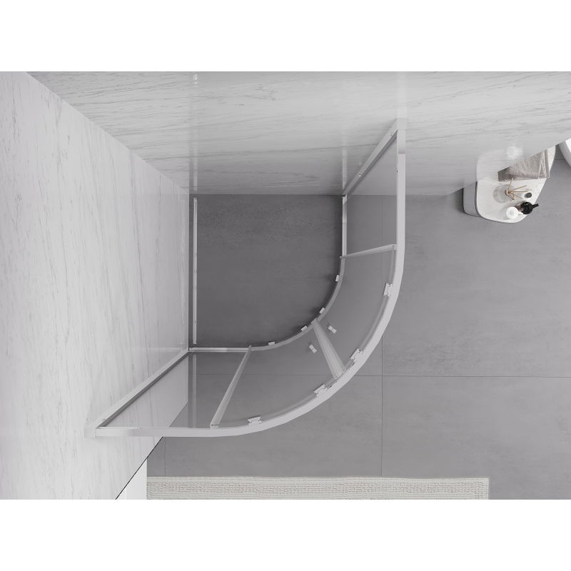 Mexen Exo cabine de douche semi-circulaire coulissante 100 x 100 cm, transparent, chrome - 8132-100-100-01-00