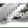Cabine de douche asymétrique demi-ronde Mexen Exo 90 x 80 cm, transparent, chrome - 8132-090-080-01-00