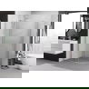 Cabine de douche asymétrique demi-ronde Mexen Exo 90 x 80 cm, transparent, chrome - 8132-090-080-01-00