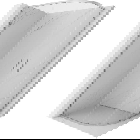 Mexen Exo cabine de douche asymétrique semi-circulaire coulissante 100 x 80 cm, transparente, chromée - 8132-100-080-01-00