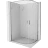 Mexen Exo cabine de douche semi-circulaire asymétrique coulissante 100 x 90 cm, transparent, chrome - 8132-100-090-01-00