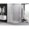 Cabine de douche asymétrique quart de rond coulissante Mexen Exo 100 x 90 cm, transparent, chromé - 8132-100-090-01-00