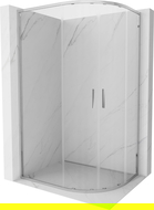 Mexen Exo cabine de douche semi-circulaire asymétrique coulissante 120 x 90 cm, transparent, chrome - 8132-120-090-01-00