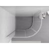 Mexen Exo cabine de douche semi-circulaire asymétrique coulissante 100 x 90 cm, transparent, chrome - 8132-100-090-01-00