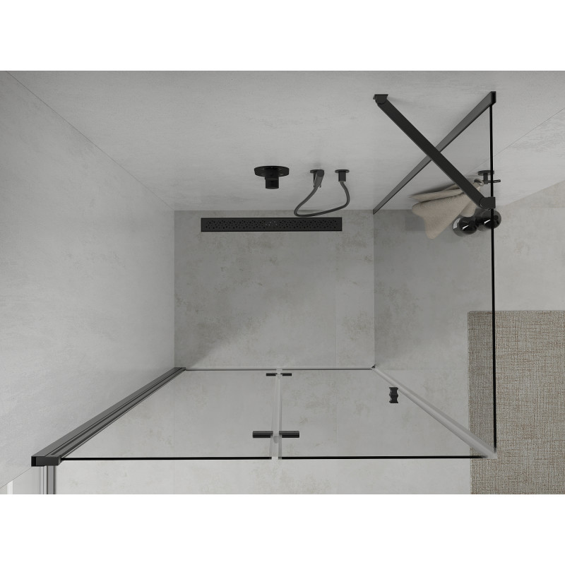 Mexen Lima cabine de douche pliante 100 x 80 cm, transparente, noire - 856-100-080-70-00