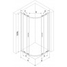 Mexen Exo-S Duo cabine de douche asymétrique semi-circulaire coulissante 120 x 90 cm, transparent, chrome - 8132-120-090-01-00