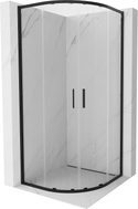Mexen Exo-S Duo cabine de douche demi-circulaire coulissante 80 x 80 cm, transparent, noire - 8132-080-080-70-00