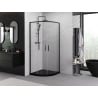 Mexen Exo cabine de douche semi-circulaire coulissante 80 x 80 cm, transparent, noir - 8132-080-080-70-00