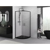 Mexen Exo-S Duo cabine de douche demi-circulaire coulissante 80 x 80 cm, transparent, noire - 8132-080-080-70-00