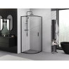 Mexen Exo-S Duo cabine de douche demi-circulaire coulissante 80 x 80 cm, transparent, noire - 8132-080-080-70-00