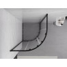 Mexen Exo-S Duo cabine de douche demi-circulaire coulissante 80 x 80 cm, transparent, noire - 8132-080-080-70-00