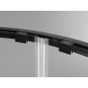 Mexen Exo-S Duo cabine de douche demi-circulaire coulissante 80 x 80 cm, transparent, noire - 8132-080-080-70-00