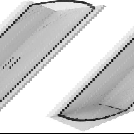 Mexen Exo cabine de douche semi-circulaire coulissante 100 x 100 cm, transparente, noire - 8132-100-100-70-00
