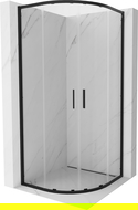 Mexen Exo cabine de douche semi-circulaire coulissante 100 x 100 cm, transparent, noir - 8132-100-100-70-00