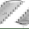 Mexen Exo cabine de douche semi-circulaire asymétrique coulissante 90 x 80 cm, transparent, noir - 8132-090-080-70-00