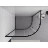 Mexen Exo-S Duo cabine de douche semi-circulaire asymétrique coulissante 90 x 80 cm, transparente, noire - 8132-090-080-70-00