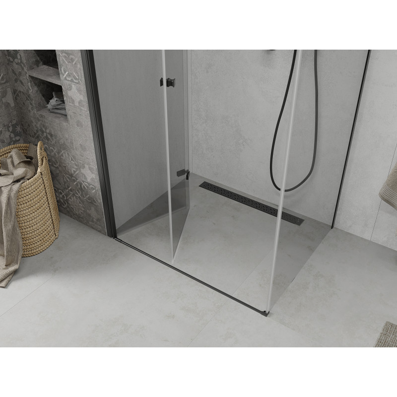 Mexen Lima cabine de douche pliante 100 x 110 cm, transparente, noire - 856-100-110-70-00