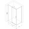 Mexen Exo-R cabine de douche pivotante 135 x 80 cm, transparent, chromé - 819-135-080-01-00