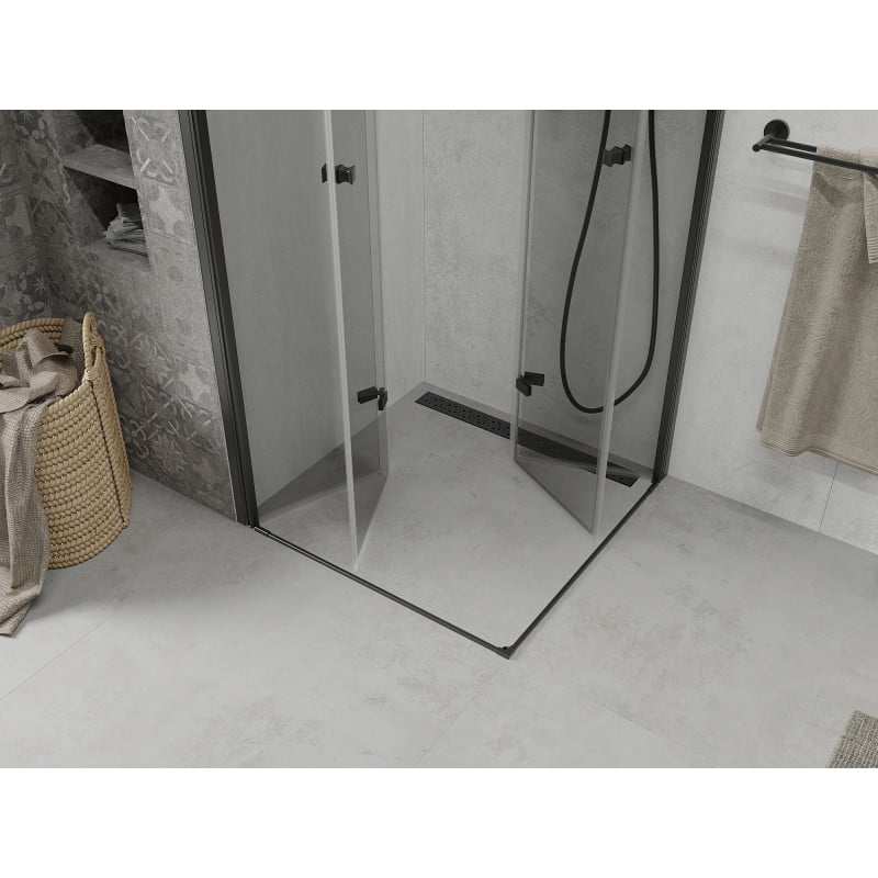 Mexen Lima Duo cabine de douche pliante 100 x 100 cm, transparent, noir - 856-100-100-70-00-02