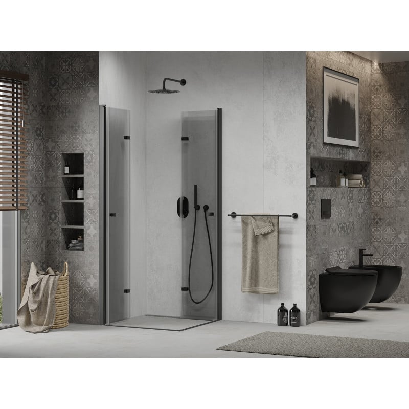 Mexen Lima Duo cabine de douche pliante 100 x 100 cm, transparent, noir - 856-100-100-70-00-02