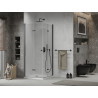 Mexen Lima Duo cabine de douche pliante 70 x 70 cm, transparent, noir + receveur plat - 856-070-070-70-02-4010B
