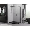 Mexen Exo cabine de douche pivotante 125 x 75 cm, transparent, noir - 819-125-075-70-00