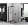 Mexen Exo-R cabine de douche pivotante 120 x 75 cm, transparente, noire - 819-120-075-70-00