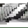 Mexen Exo cabine de douche ouvrante 95 x 80 cm, transparent, noir - 819-095-080-70-00