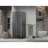 Mexen Lima cabine de douche pliante 90 x 90 cm, graphite, chrome + receveur plat, noir - 856-090-090-01-40-4070
