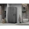 Mexen Lima cabine de douche pliante 100 x 80 cm, graphite, chrome + receveur Flat, noir - 856-100-080-01-40-4070