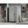 Mexen Lima cabine de douche pliante 100 x 80 cm, graphite, chrome + receveur Flat, noir - 856-100-080-01-40-4070