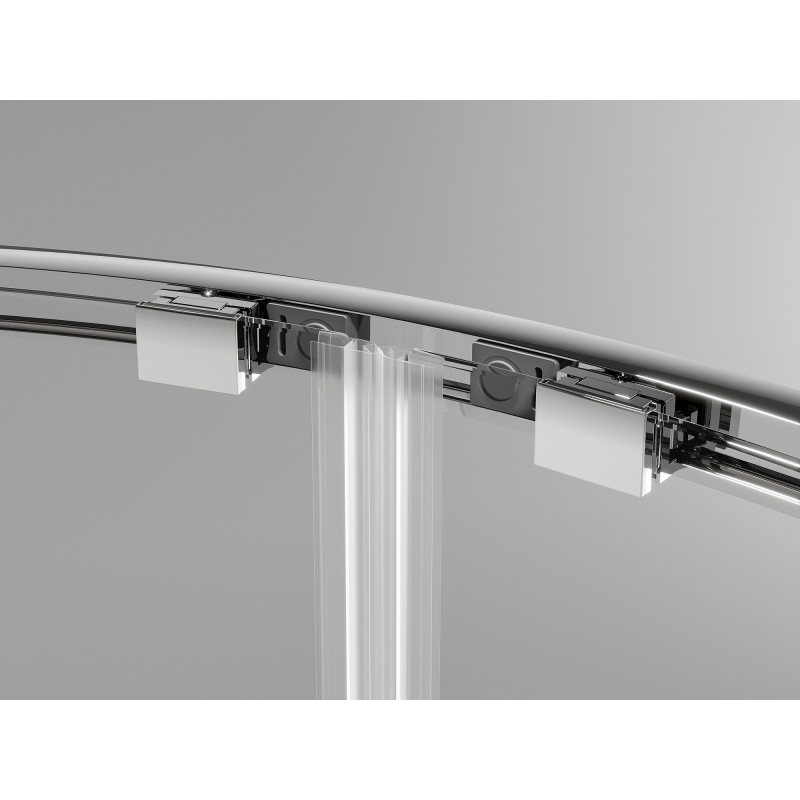 Mexen Exo-S Duo cabine de douche asymétrique semi-circulaire coulissante 120 x 90 cm, transparent, chrome - 8132-120-090-01-00