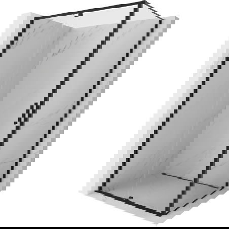 Mexen Exo cabine de douche pivotante 155 x 100 cm, transparent, noir - 819-155-100-70-00