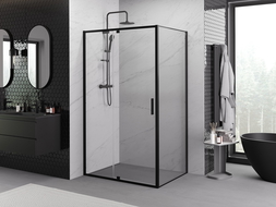 Mexen Exo cabine de douche pivotante 150 x 100 cm, transparente, noire - 819-150-100-70-00
