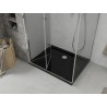 Mexen Lima cabine de douche pliante 80 x 120 cm, transparent, chrome + receveur Flat, noir - 856-080-120-01-00-4070