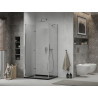 Mexen Lima cabine de douche pliante 80 x 120 cm, transparent, chrome + receveur Flat, noir - 856-080-120-01-00-4070